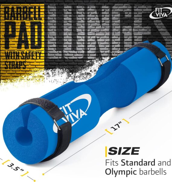 Fit Viva Foam Barbell Pad – Premium Pad for Weightlifting Home Gym blue